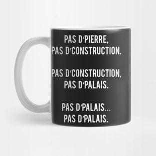 Pas d'Pierre, Pas d'Construction. Pas d'Construction, Pas d'Palais. Pas d'Palais... Pas d'Palais Mug